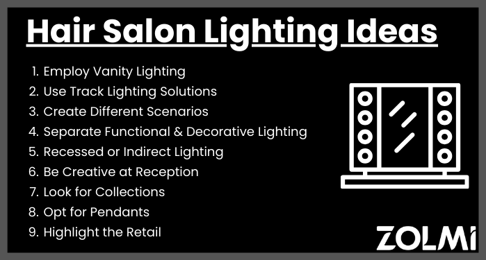 Hair salon lighting ideas
