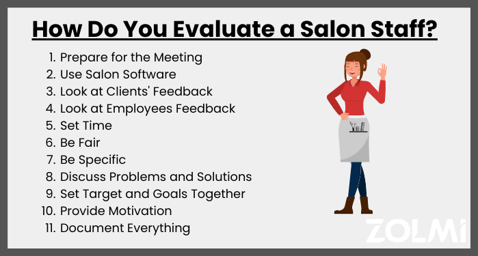 How do you evaluate a salon staff