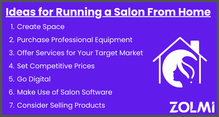 Ideas for running a salon from home