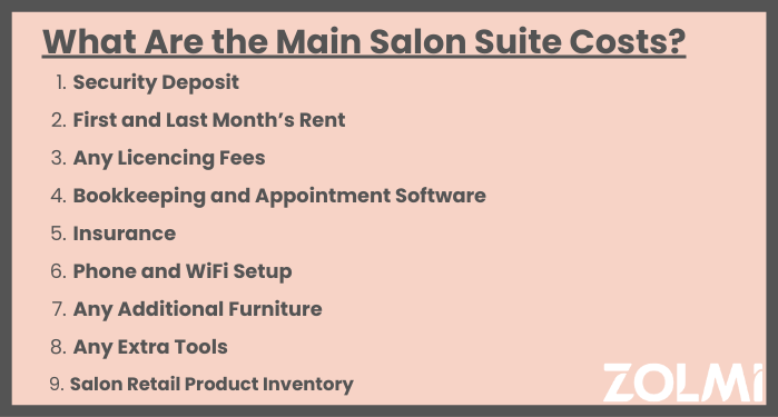 main salon suite costs