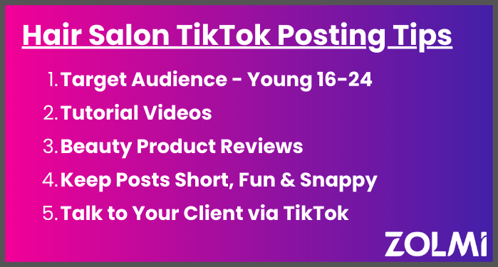 Salon TikTok posting tips
