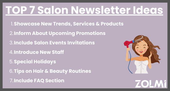 top salon newsletter ideas
