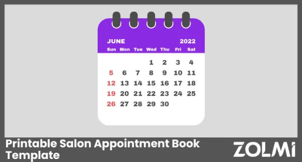 Printable Salon Appointment Book Template for 2025